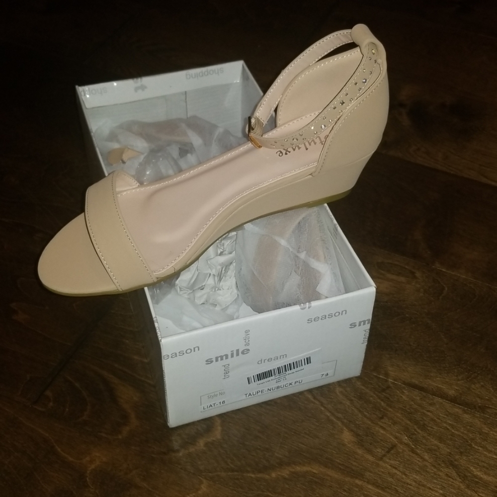 Size 7.5 wedges/strapped sandal